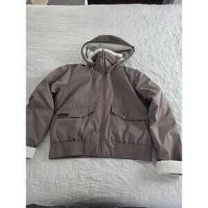 Columbia Therma Coil Jacket Womens XL  Sherpa Lined Hood Full Zip Snap